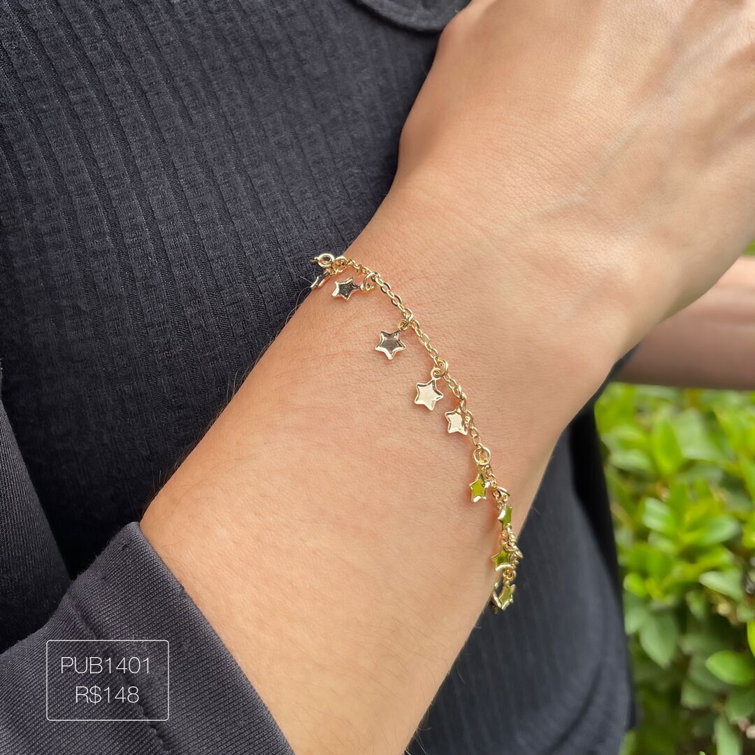 Pulseira de Estrelinhas Dourada